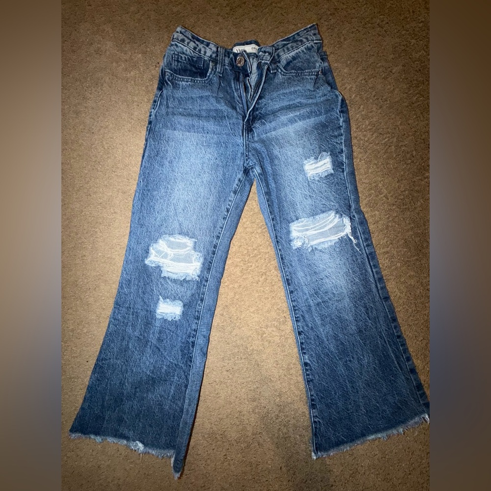 Distressed Blue Women's Jeans wide-leg